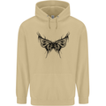 Abstract Butterfly Mens 80% Cotton Hoodie Sand