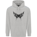 Abstract Butterfly Mens 80% Cotton Hoodie Sports Grey