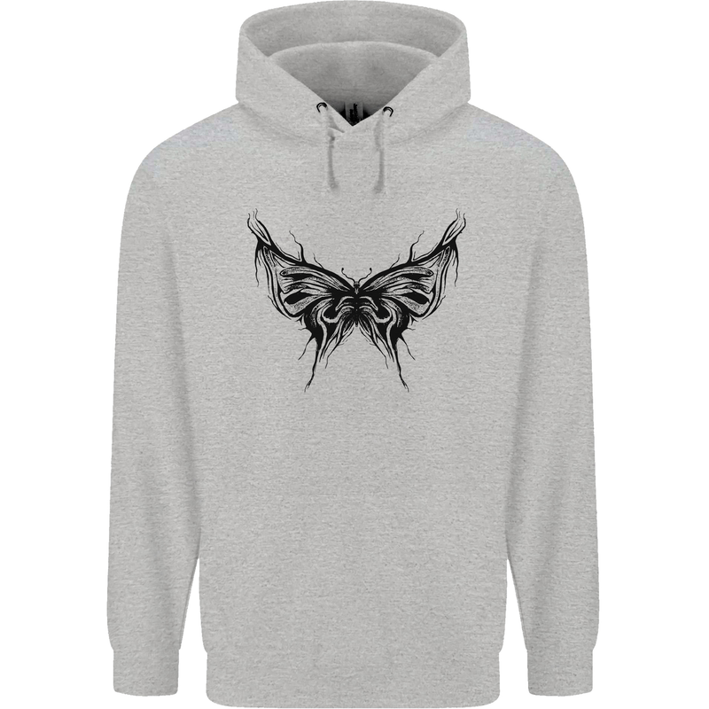 Abstract Butterfly Mens 80% Cotton Hoodie Sports Grey