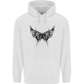 Abstract Butterfly Mens 80% Cotton Hoodie White