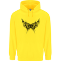 Abstract Butterfly Mens 80% Cotton Hoodie Yellow