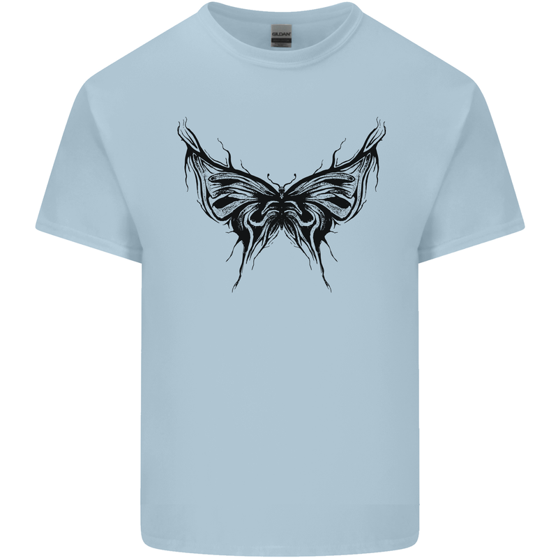 Abstract Butterfly Mens Cotton T-Shirt Tee Top Light Blue