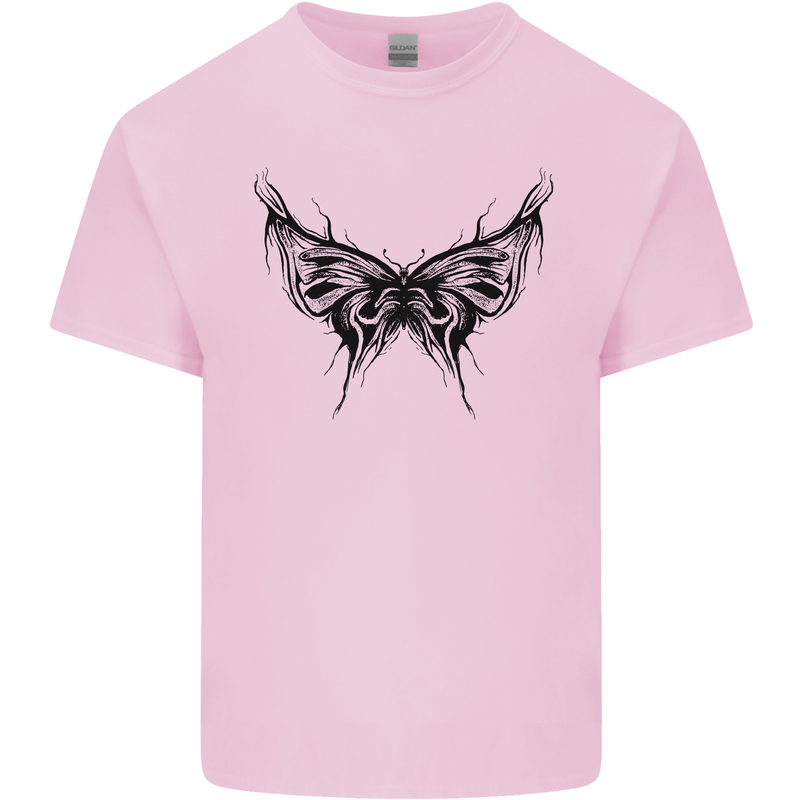 Abstract Butterfly Mens Cotton T-Shirt Tee Top Light Pink