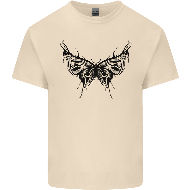 Abstract Butterfly Mens Cotton T-Shirt Tee Top Natural