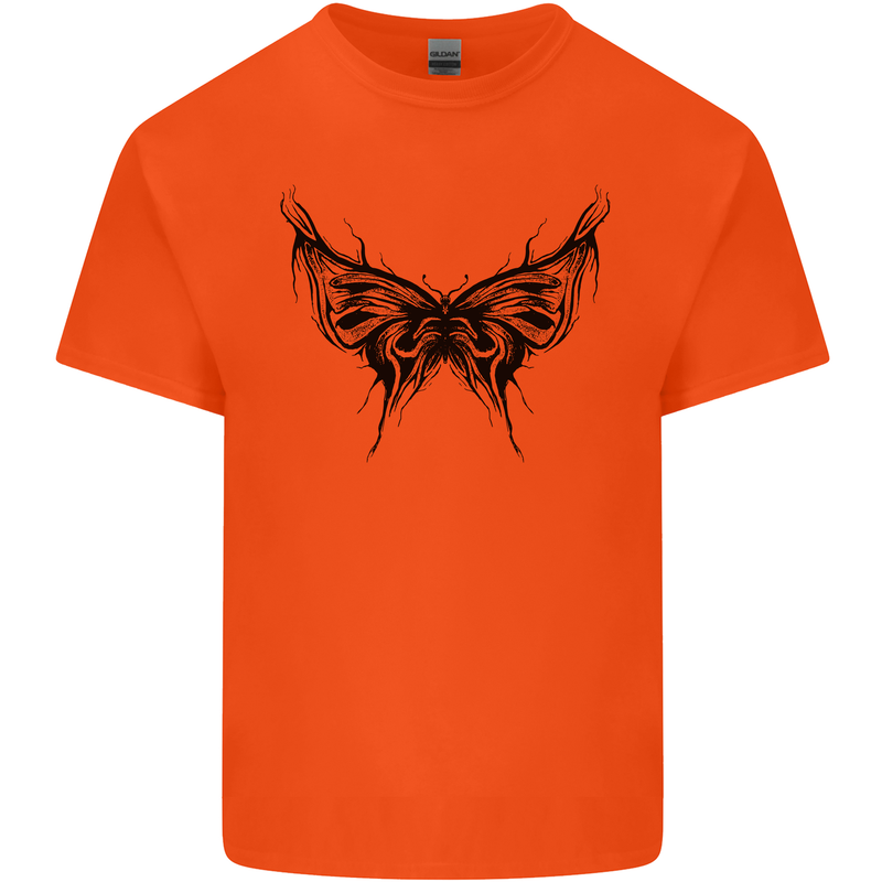 Abstract Butterfly Mens Cotton T-Shirt Tee Top Orange