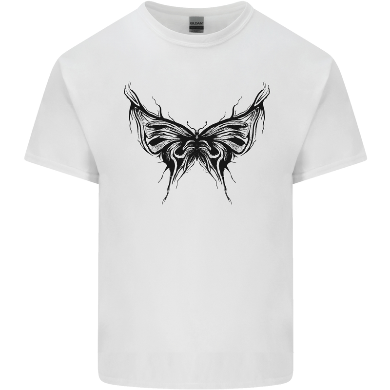 Abstract Butterfly Mens Cotton T-Shirt Tee Top White