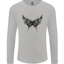 Abstract Butterfly Mens Long Sleeve T-Shirt Sports Grey