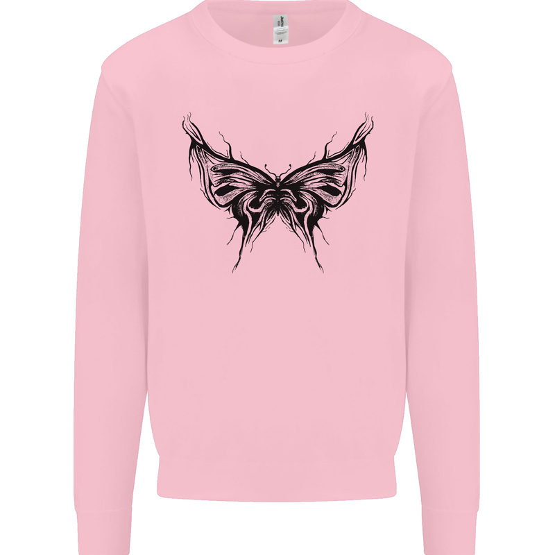 Abstract Butterfly Mens Sweatshirt Jumper Light Pink