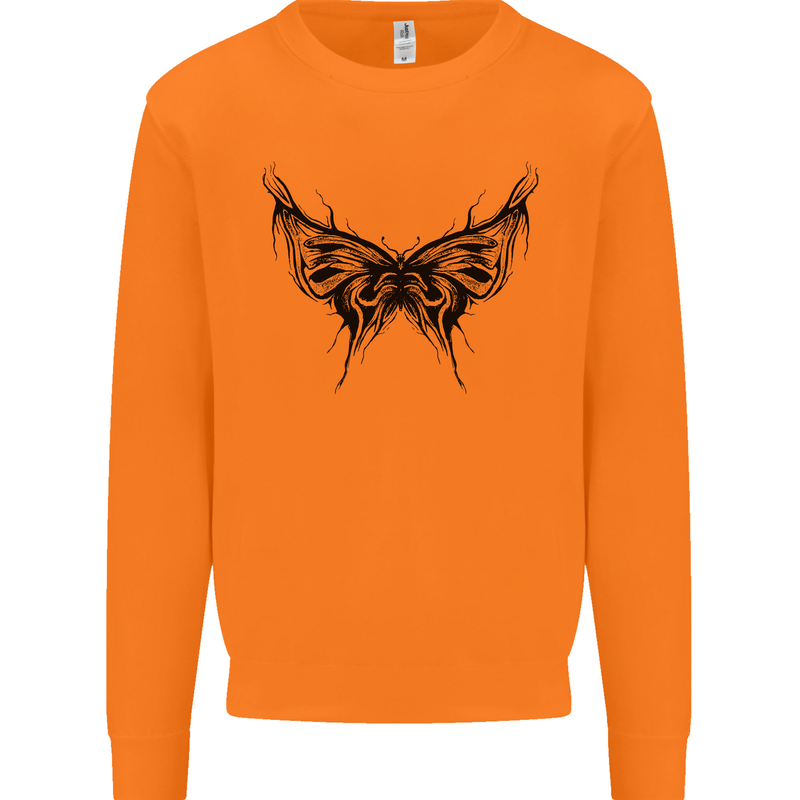 Abstract Butterfly Mens Sweatshirt Jumper Orange