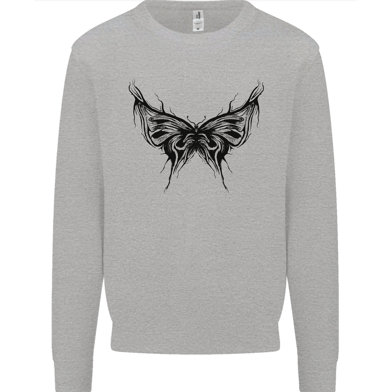 Abstract Butterfly Mens Sweatshirt Jumper Sports Grey