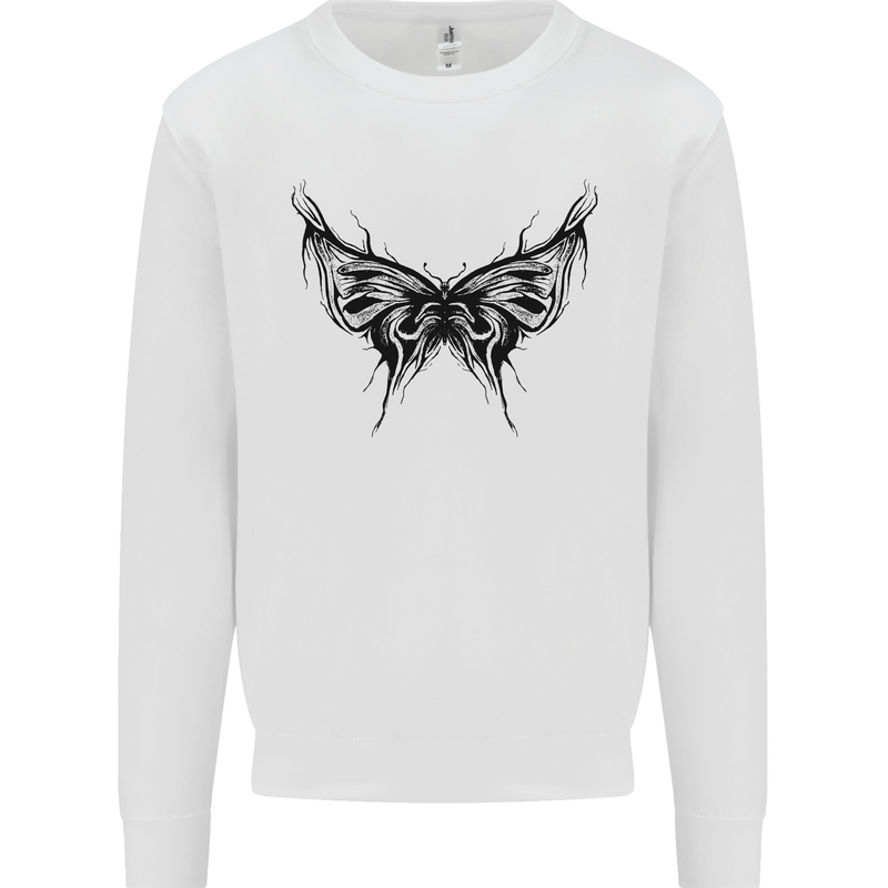 Abstract Butterfly Mens Sweatshirt Jumper White
