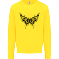 Abstract Butterfly Mens Sweatshirt Jumper Yellow