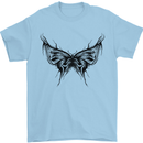 Abstract Butterfly Mens T-Shirt 100% Cotton Light Blue