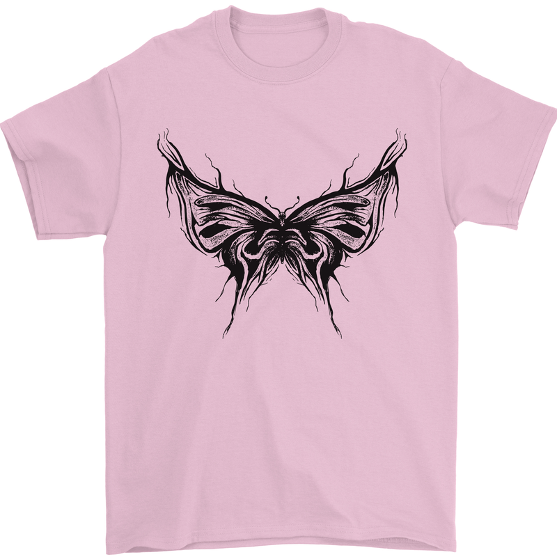 Abstract Butterfly Mens T-Shirt 100% Cotton Light Pink