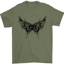 Abstract Butterfly Mens T-Shirt 100% Cotton Military Green