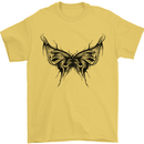 Abstract Butterfly Mens T-Shirt 100% Cotton Yellow