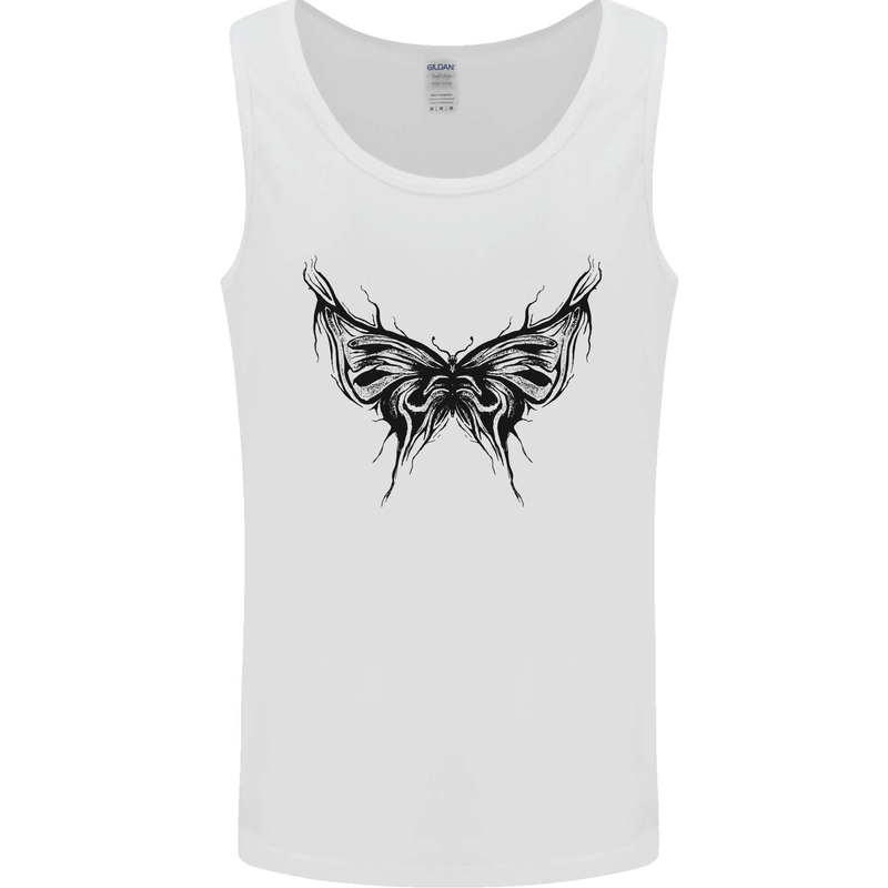 Abstract Butterfly Mens Vest Tank Top White
