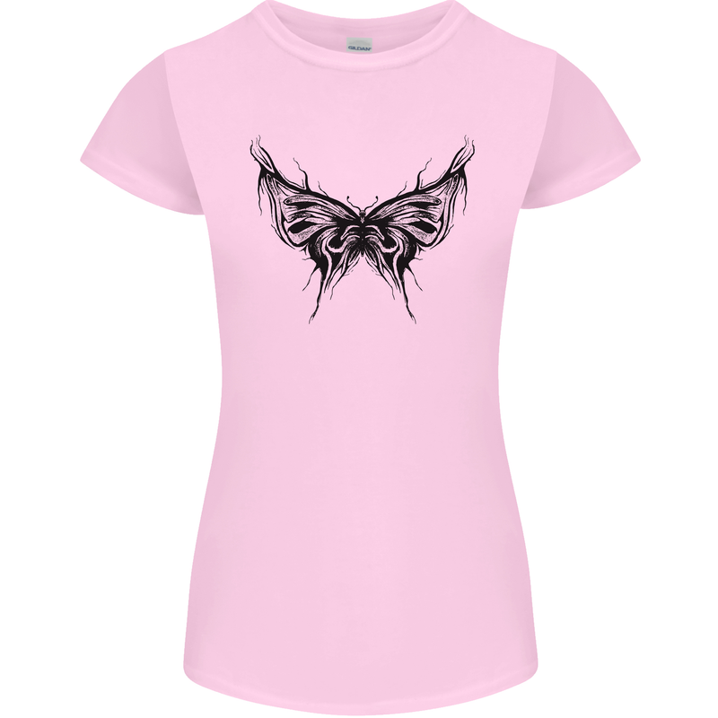 Abstract Butterfly Womens Petite Cut T-Shirt Light Pink