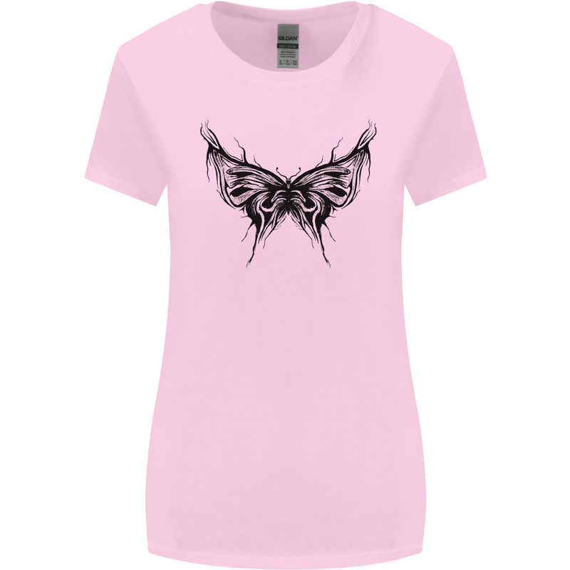 Abstract Butterfly Womens Wider Cut T-Shirt Light Pink