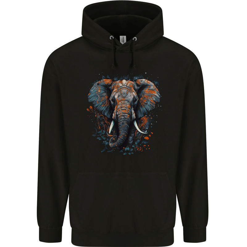 Abstract Elephant Childrens Kids Hoodie Black