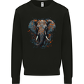 Abstract Elephant Kids Sweatshirt Jumper Black