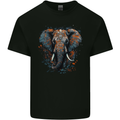 Abstract Elephant Mens Cotton T-Shirt Tee Top Black