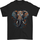 Abstract Elephant Mens T-Shirt 100% Cotton Black