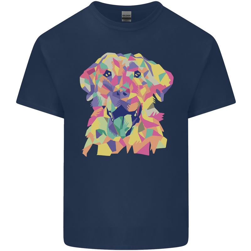 Abstract Labrador Dog Kids T-Shirt Childrens Navy Blue