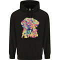 Abstract Labrador Dog Mens 80% Cotton Hoodie Black