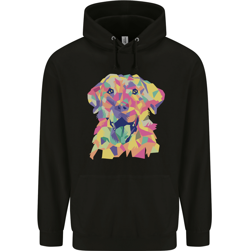 Abstract Labrador Dog Mens 80% Cotton Hoodie Black