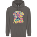 Abstract Labrador Dog Mens 80% Cotton Hoodie Charcoal