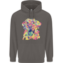 Abstract Labrador Dog Mens 80% Cotton Hoodie Charcoal