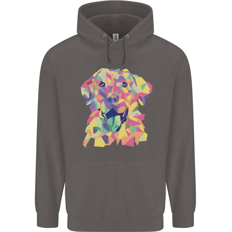 Abstract Labrador Dog Mens 80% Cotton Hoodie Charcoal