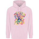 Abstract Labrador Dog Mens 80% Cotton Hoodie Light Pink
