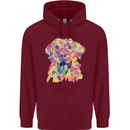 Abstract Labrador Dog Mens 80% Cotton Hoodie Maroon