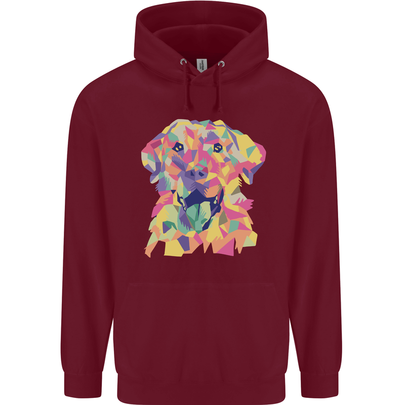 Abstract Labrador Dog Mens 80% Cotton Hoodie Maroon