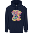 Abstract Labrador Dog Mens 80% Cotton Hoodie Navy Blue