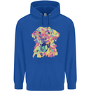 Abstract Labrador Dog Mens 80% Cotton Hoodie Royal Blue