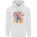 Abstract Labrador Dog Mens 80% Cotton Hoodie White