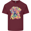 Abstract Labrador Dog Mens Cotton T-Shirt Tee Top Maroon