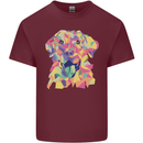 Abstract Labrador Dog Mens Cotton T-Shirt Tee Top Maroon
