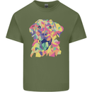 Abstract Labrador Dog Mens Cotton T-Shirt Tee Top Military Green