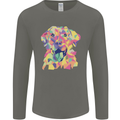 Abstract Labrador Dog Mens Long Sleeve T-Shirt Charcoal