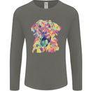 Abstract Labrador Dog Mens Long Sleeve T-Shirt Charcoal
