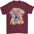 Abstract Labrador Dog Mens T-Shirt 100% Cotton Maroon
