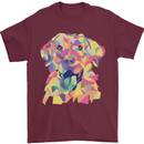 Abstract Labrador Dog Mens T-Shirt 100% Cotton Maroon