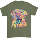 Abstract Labrador Dog Mens T-Shirt 100% Cotton Military Green