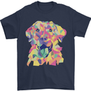 Abstract Labrador Dog Mens T-Shirt 100% Cotton Navy Blue