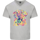 Abstract Labrador Dog Mens V-Neck Cotton T-Shirt Sports Grey