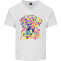 Abstract Labrador Dog Mens V-Neck Cotton T-Shirt White